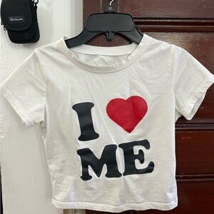 White 'I Love Me' Baby Tee